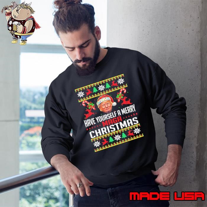 Have Yourself A Merry Maga Christmas Santa Trump Sweatshirt