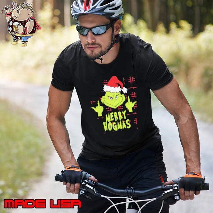 Hogmas Grinch Santa middle finger Christmas Unisex