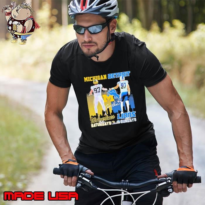 Hutchinson Michigan Wolverines on Saturdays Detroit Lions on Sundays Unisex
