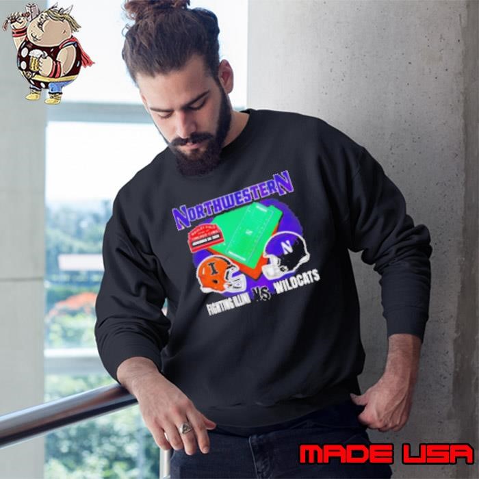 Illinois Fighting Illini vs Northwestern Wildcats Wrigley Field home of Chicago Cubs Sweatshirt