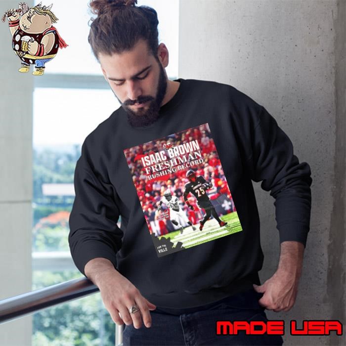 Isaac Brown Louisville Cardinals Freshman Rushing Record Lamar Jackson 960 Rushing Yards Poster Sweatshirt