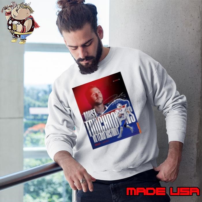 Josh Allen most touchdowns in team history signature Sweatshirt