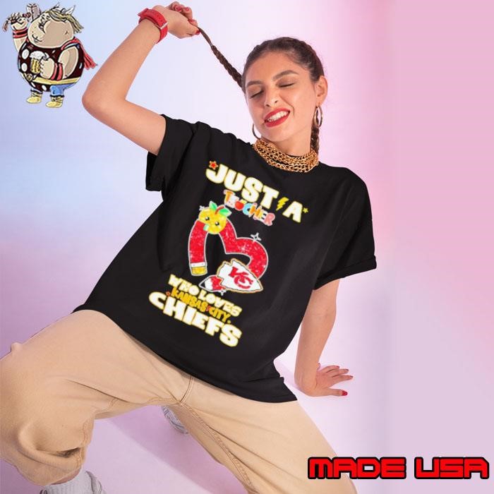 Just a teacher who loves Kansas City Chiefs Ladies tee