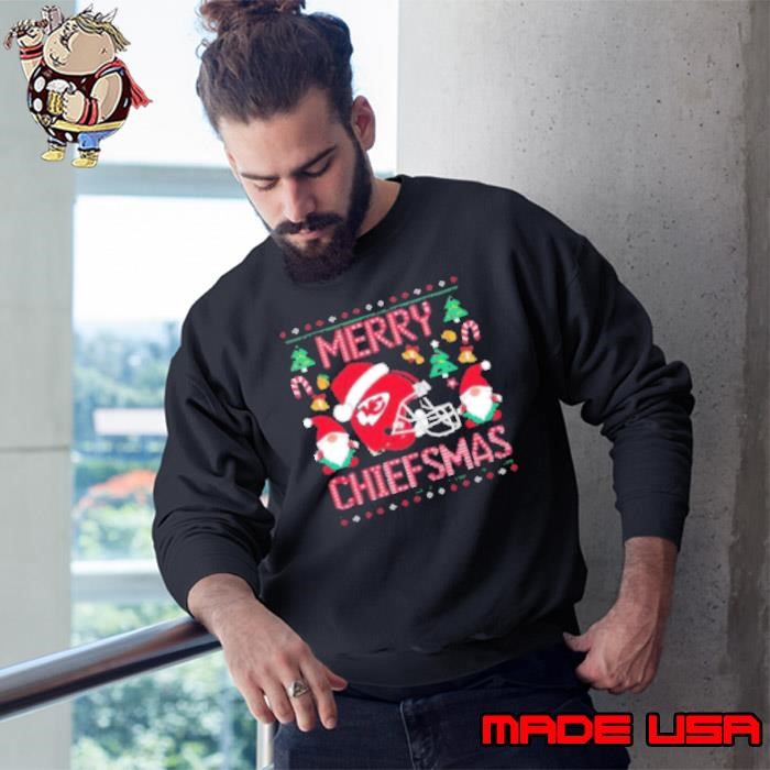 Kansas City Chiefs Merry Chiefsmas Ugly Christmas gnomies helmet Sweatshirt