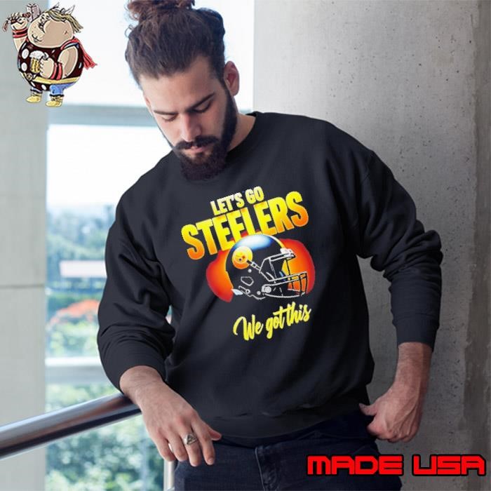 Let’s go Pittsburgh Steelers we got this helmet Sweatshirt