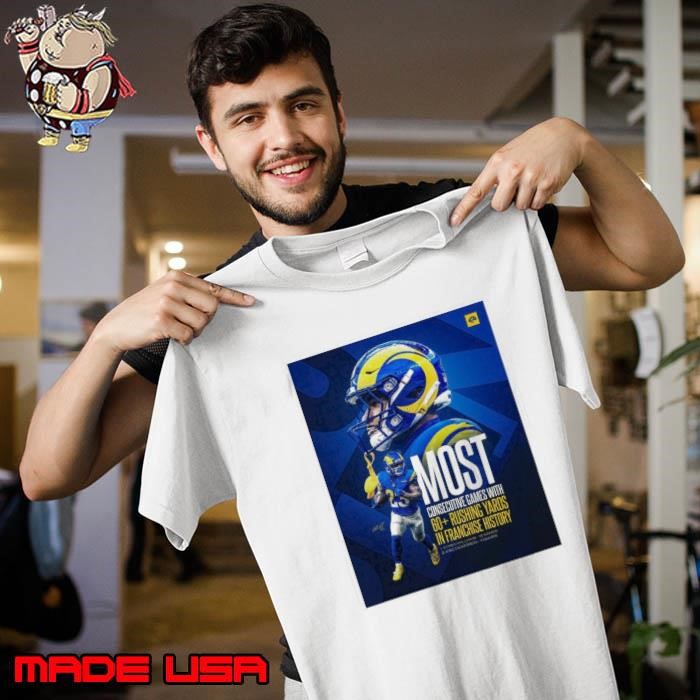 Los Angeles Rams Kyren Williams Most Consecutive Games With 60+ Rushing Yards In Franchise History Signature Poster Unisex