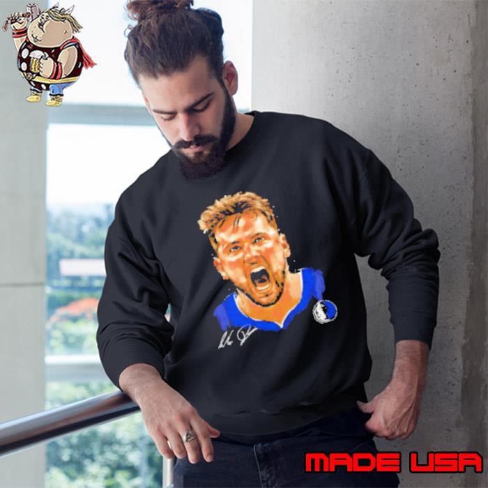 Luka Doncic Dallas Mavericks portrait signature Sweatshirt