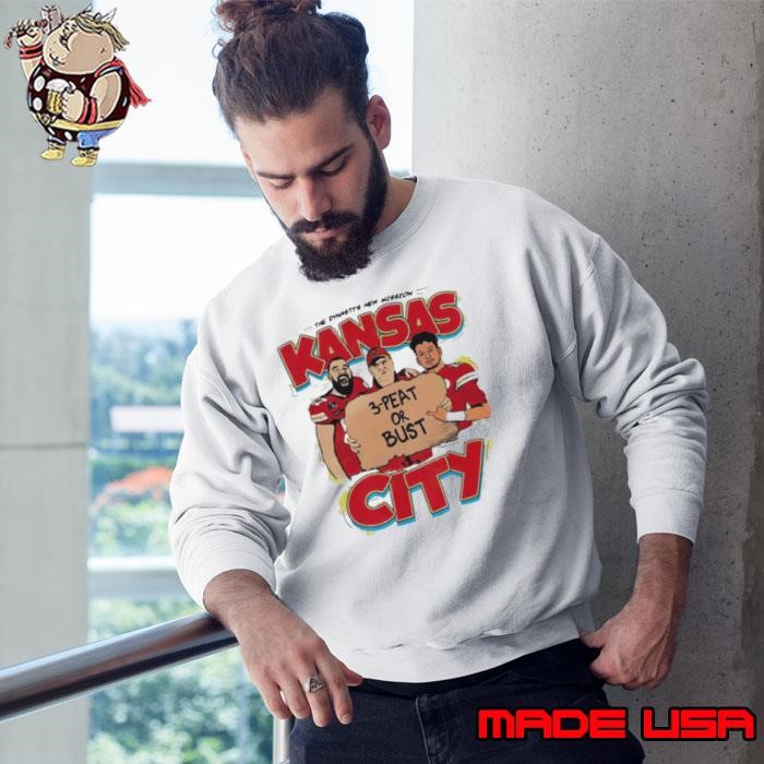 Mahomes and Kelce 3 Peat or Bust Chiefs Superbowl Champs Sweatshirt