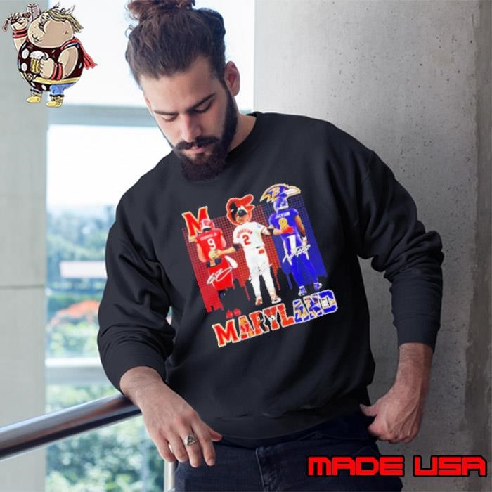 Maryland Terrapins Edwards Jr x Orioles Henderson x Ravens Jackson skyline Sweatshirt
