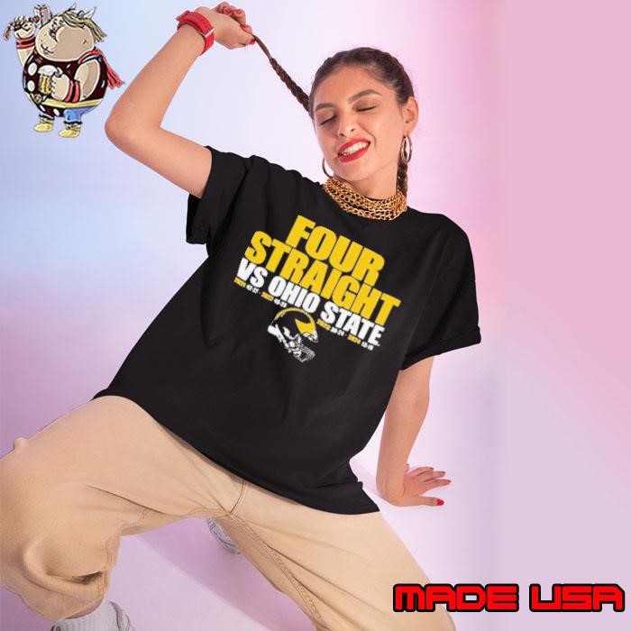Michigan Wolverines vs. Ohio State Buckeyes 13 – 10 2024 Football Four Straight Wins Score t Ladies tee