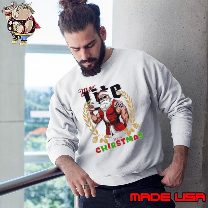 Miller Lite Santa Christmas Sweatshirt