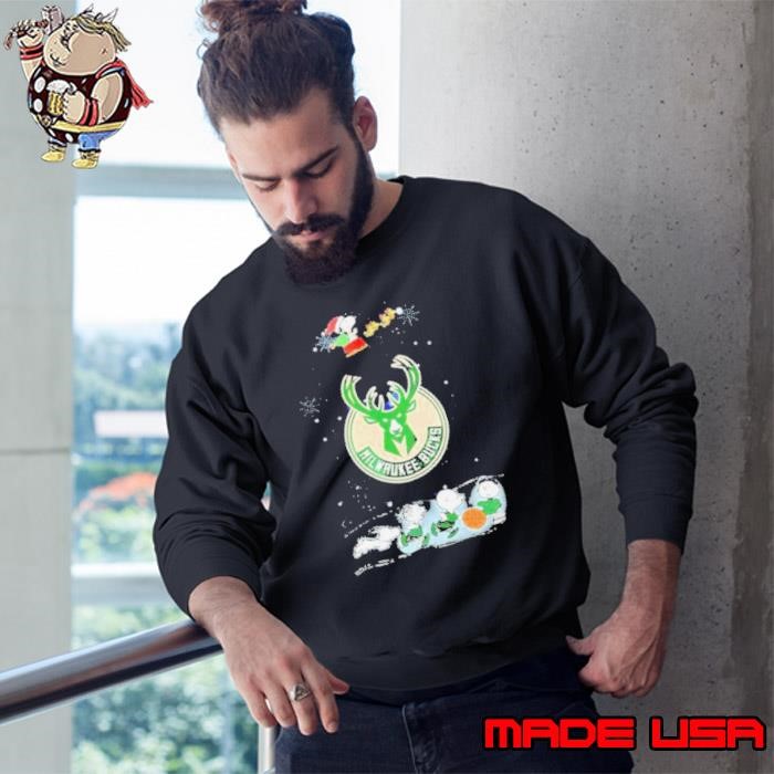 Milwaukee Bucks Snoopy Basketball Playtime Christmas Night Sweatshirt