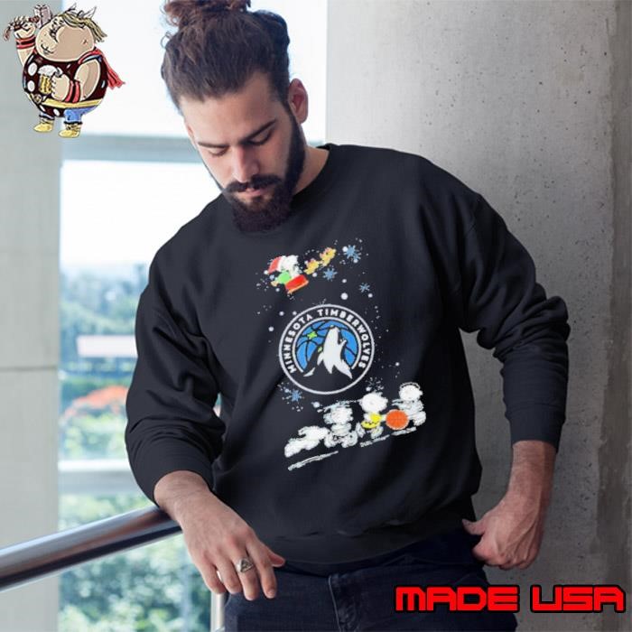 Minnesota Timberwolves Snoopy Basketball Playtime Christmas Night Sweatshirt