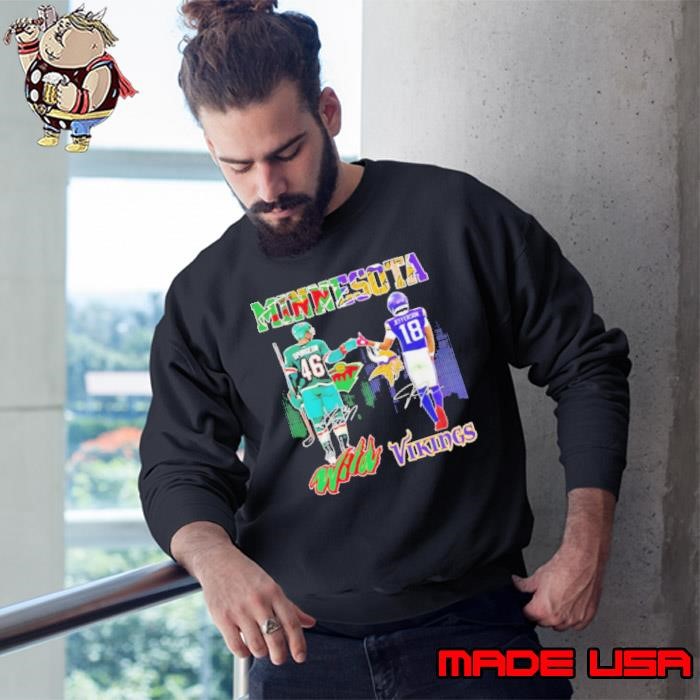 Minnesota Wild Jared Spurgeon x Minnesota Vikings Justin Jefferson Sweatshirt