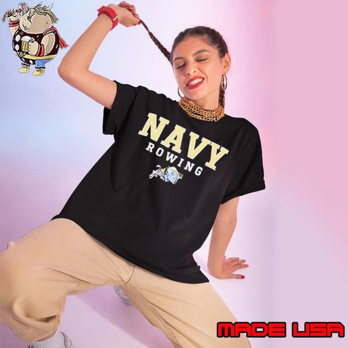 Navy Midshipmen Rowing logo Ladies tee