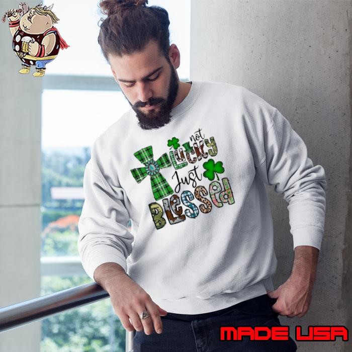 Not Lucky Simply Blessed St Patricks Day Faith Christian Leopard Sweatshirt