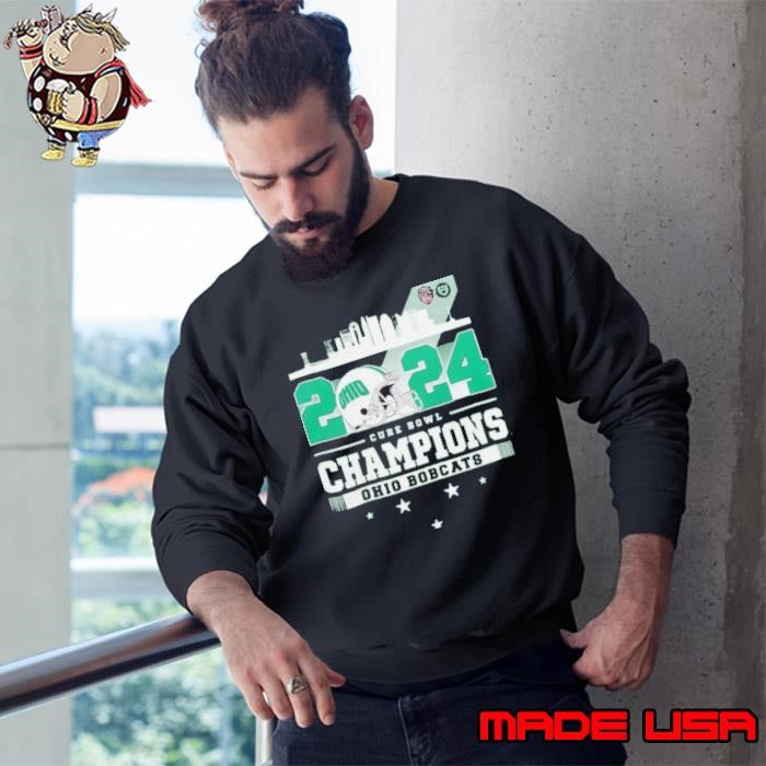 Ohio Bobcats Celebrating Staff DNA Cure Bowl 2024 Champions Sweatshirt