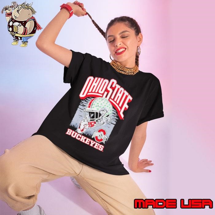 Ohio State Buckeyes football 2025 CFP Rose Bowl Game helmet Ladies tee