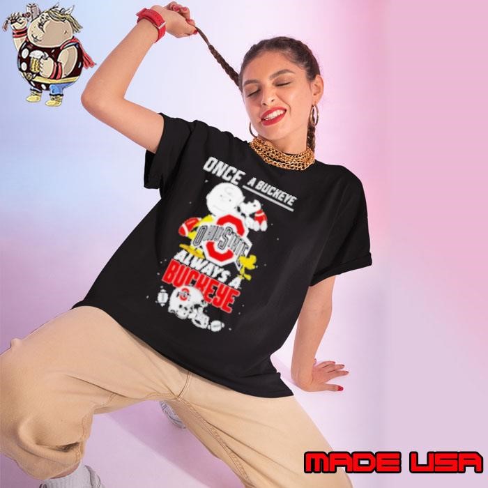 Once A Buckeye Always A Buckeye Cute Snoopy Ladies tee