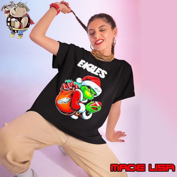 Philadelphia Eagles Christmas Grinch player Ladies tee