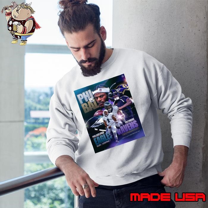 Philadelphia Eagles vs. Baltimore Ravens NFL Hurts Jackson First Head-To-Head Poster Sweatshirt