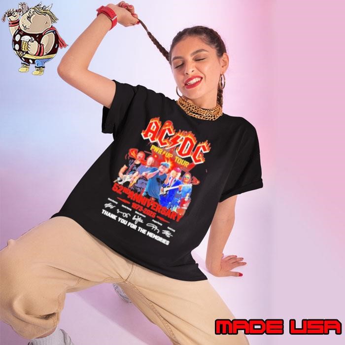 Pwr-up Tour AC DC Band 52nd Anniversary 1973-2025 Thank You For The Memories Ladies tee