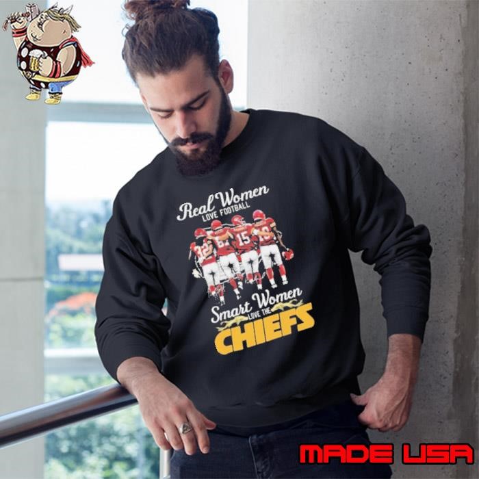 Real Women Love Football Smart Women Love The Kansas City Chiefs 4 Players Signatures 2024 Sweatshirt