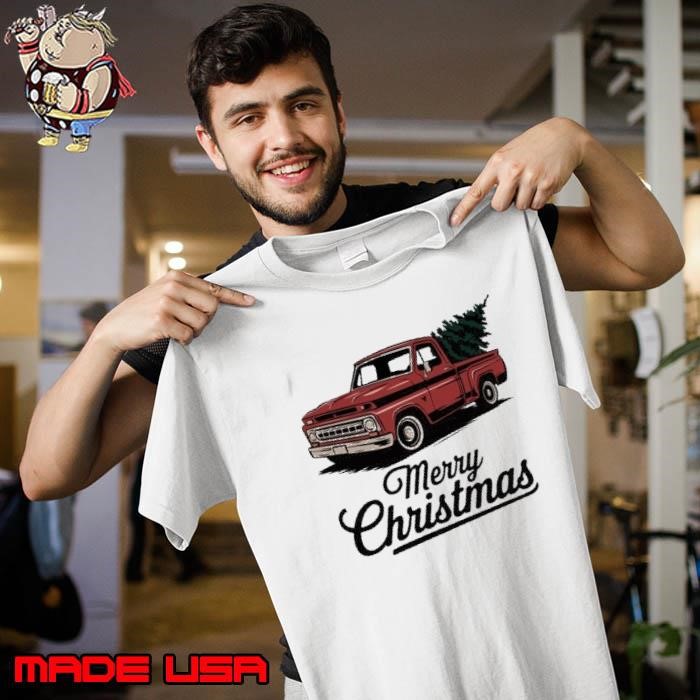 Red Pickup Truck Christmas Tree Vintage Christmas Men Women Long Unisex