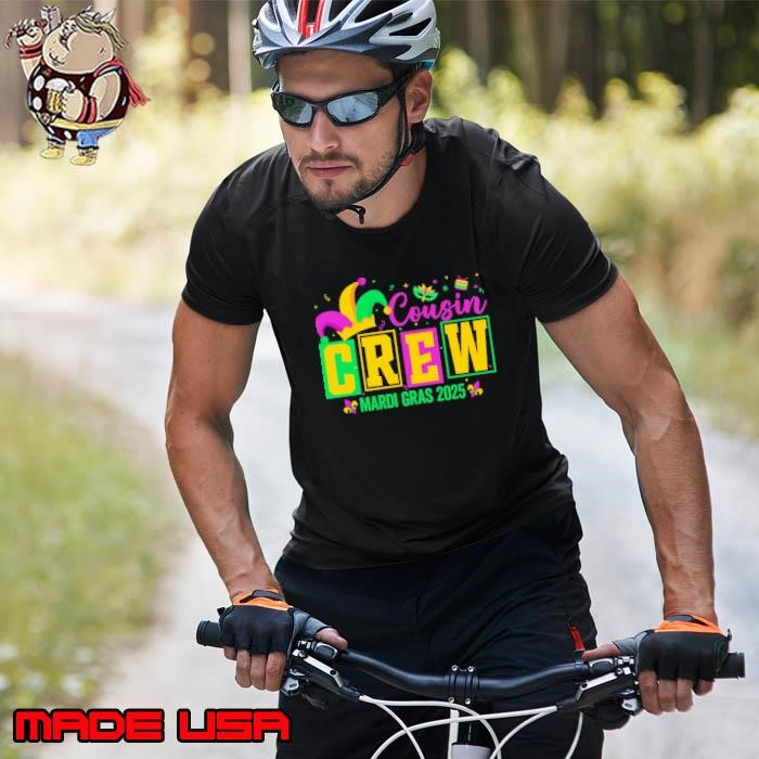 Retro Cousin Crew Mardi Gras 2025 Matching Family Carnival Unisex
