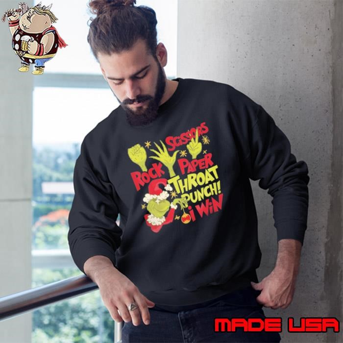 Rock Paper Scissors Throat Punch I Win Christmas Sweatshirt