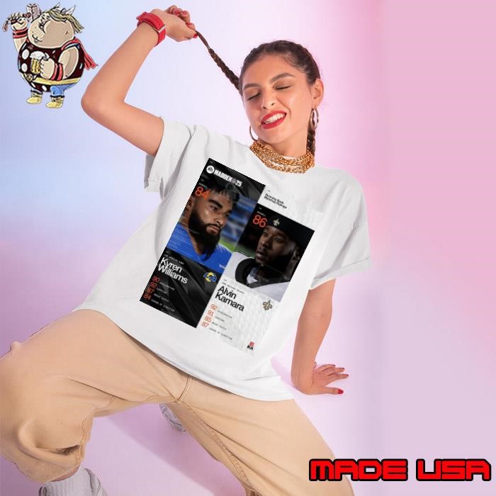 Running Back Matchup Ratings Madden NFL 25 Los Angeles Rams Kyren Williams Vs New Orleans Saints Alvin Kamara Poster Ladies tee