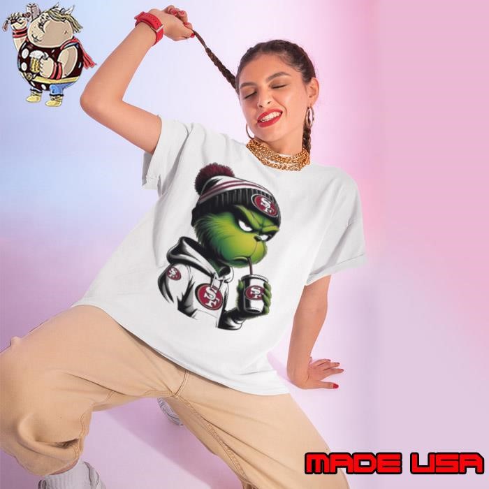 San Francisco 49ers Grinch coffee current mood Ladies tee