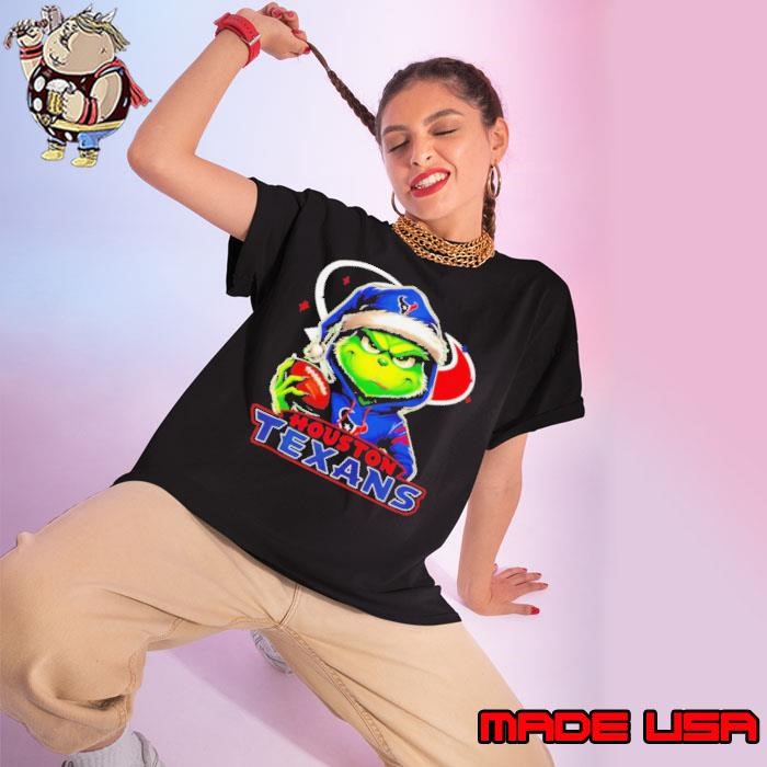 Santa Grinch Houston Texans Ladies tee