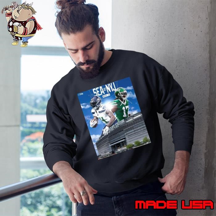 Seattle Seahawks At New York Jets Week 13 Metlife Stadium On The Road Again Poster Sweatshirt