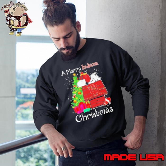 Snoopy a Merry Indiana Hoosiers Christmas Sweatshirt