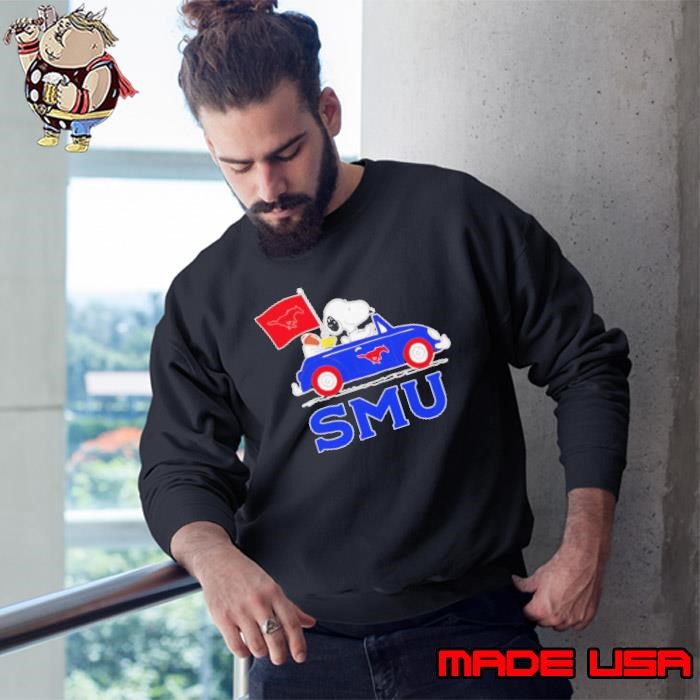 Snoopy and friend driving car let’s go SMU Mustangs Sweatshirt