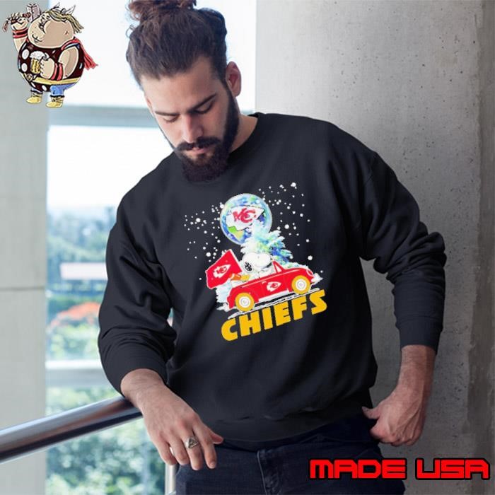 Snoopy driving car Let’s go Kansas City Chiefs Christmas Sweatshirt