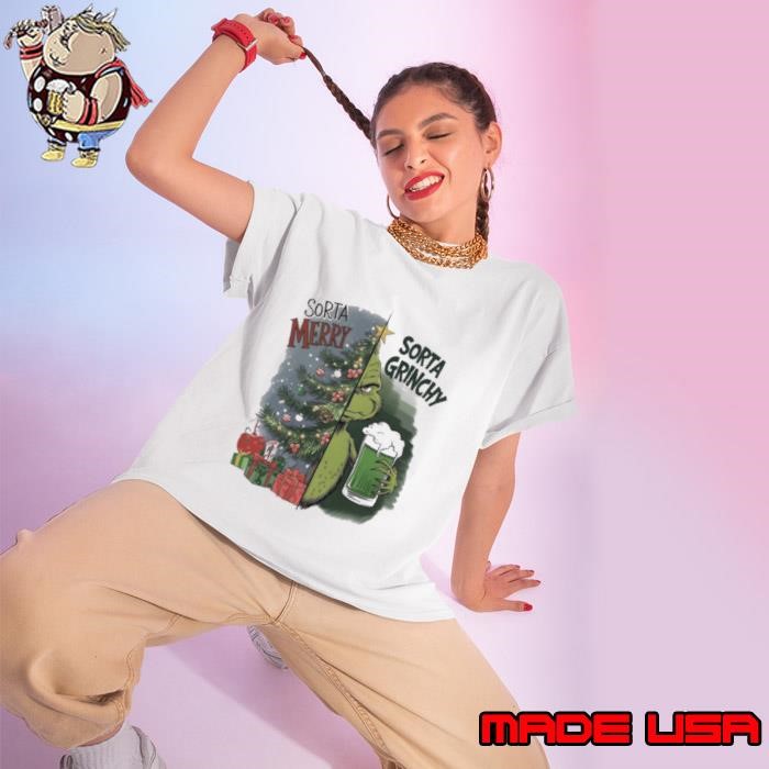 Sorta Merry sorta Grinchy Christmas Ladies tee