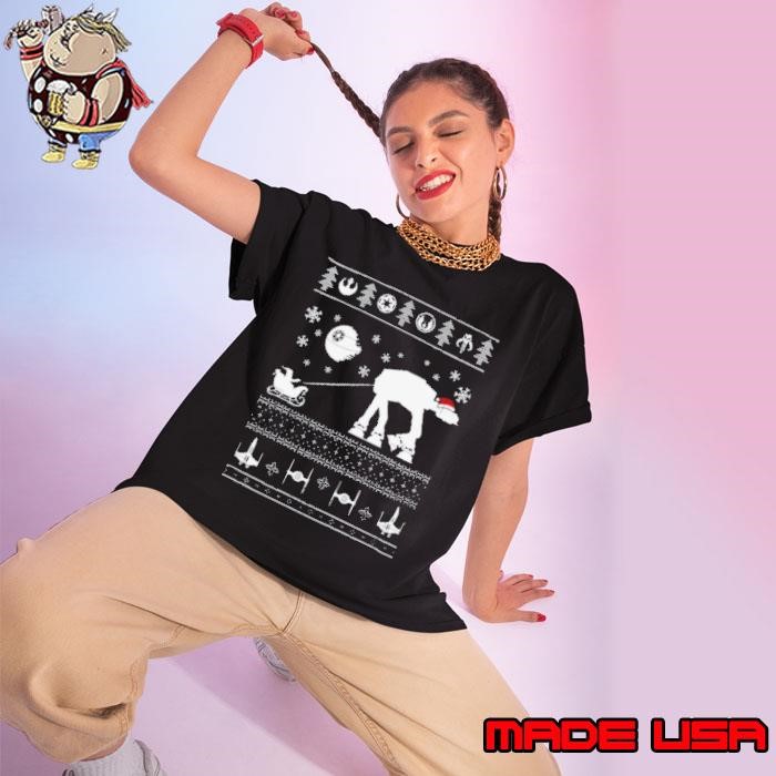 Star Wars Ugly Christmas Santa Hat Ladies tee