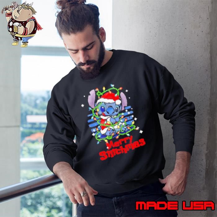 Stitch Xmas lights Merry Stitchmas Christmas Sweatshirt