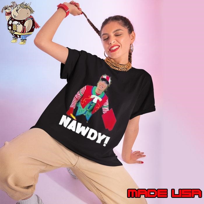 Tally The Elf Nawdy Innocent Funny Christmas Holiday Ladies tee