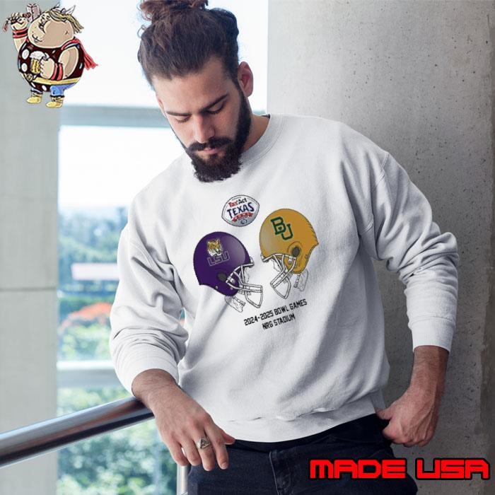 Texas Bowl NCAA 2024-2025 Bowl Games LSU Tigers vs Baylor Bears At NRG Stadium Skull Helmet Head To Head Sweatshirt