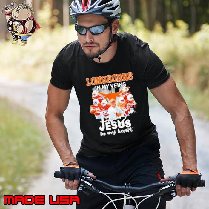 Texas Longhorns in my veins Jesus in my heart all team signature Unisex