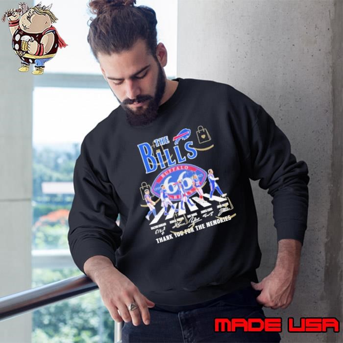 The Buffalo Bills 66 Year 1959-2025 Signature Thank You For The Memories Sweatshirt