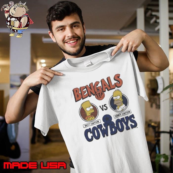 The Simpsons x Bart Cincinnati Bengals Vs Homer Dallas Cowboys NFL Unisex