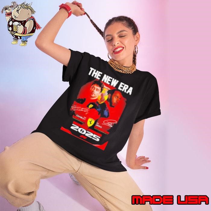 The new era Charles Leclerc and Lewis Hamilton Scuderia Ferrari 2025 Ladies tee