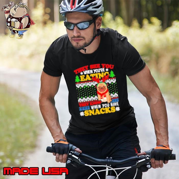 They see you when you’re eating they know when you have snacks pug Christmas Unisex