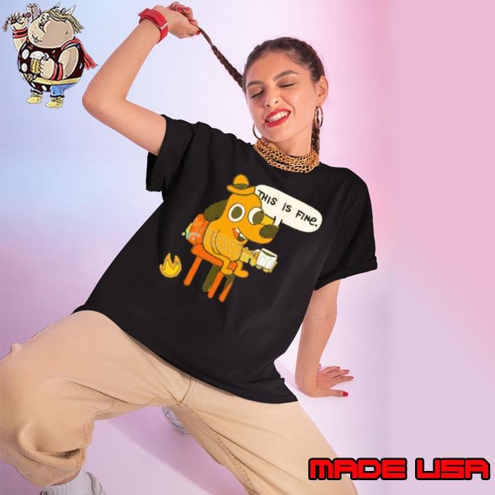 This Is Fine Dog Meme Ladies tee