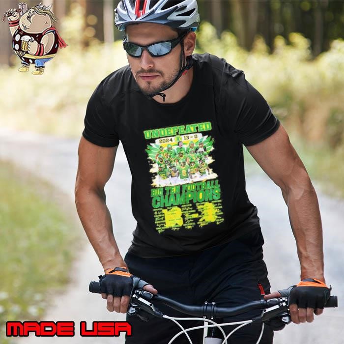 Undefeated 13-0 Oregon Ducks Teams 2024 Big Ten Football Champions Signatures Unisex