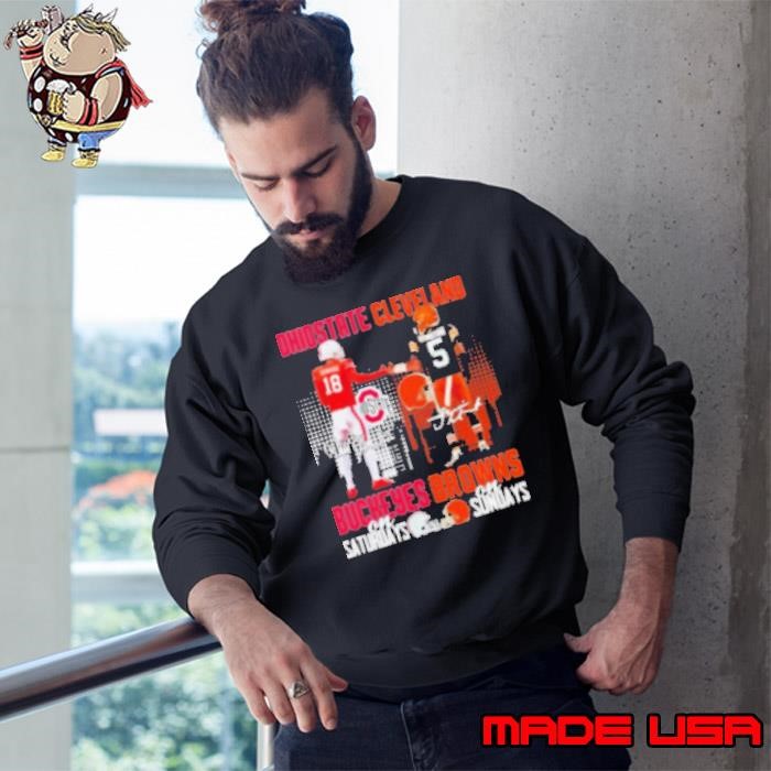Will Howard Ohio State Buckeyes On Saturdays X Jameis Winston Cleveland Browns On Sundays Sweatshirt